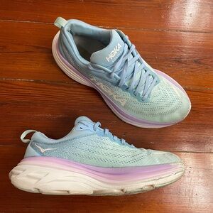 Hoka Bondi 8 Airy Blue Sunlit Ocean Women’s Size 9B 🧡🎀